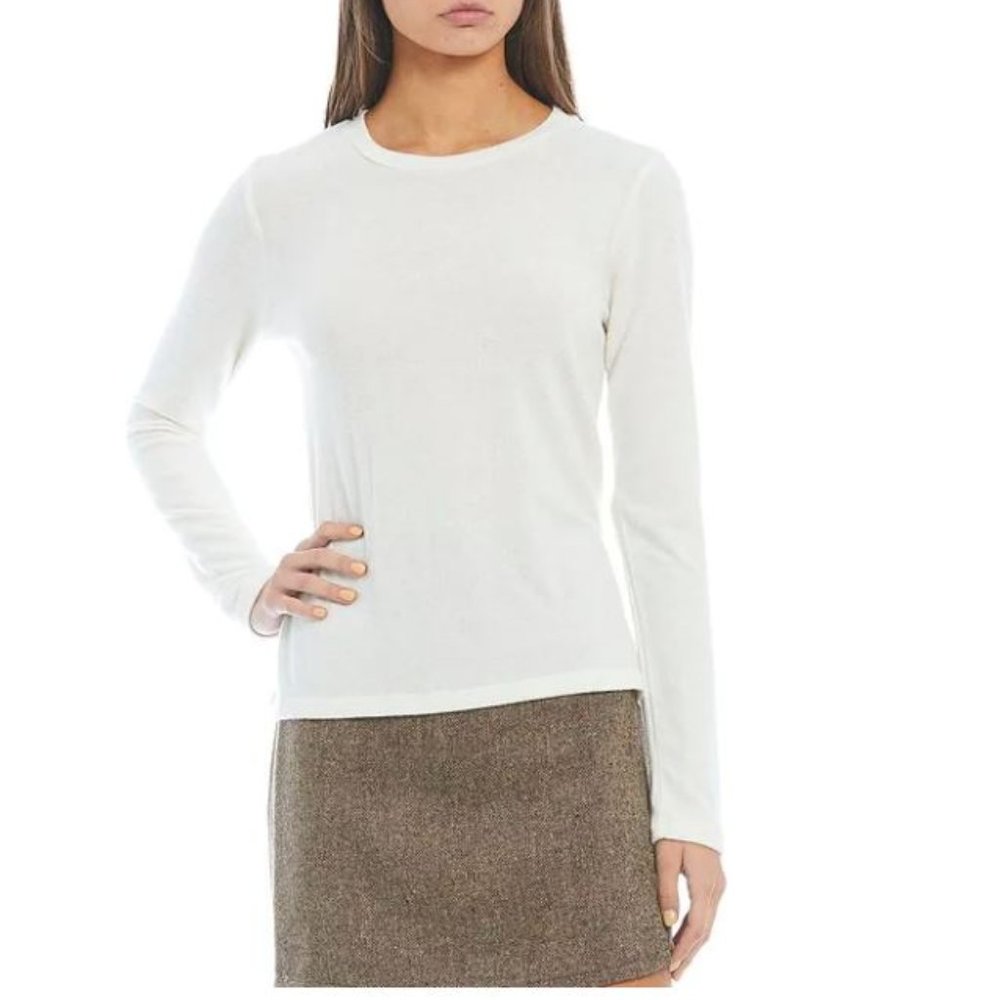 New! Copper Key Super soft Brushed white log sleeve pullover Top
